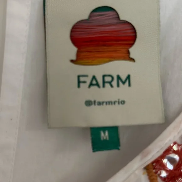 FARM Rio White Embroidered Fall Leaf white Blouse - Picture 3 of 5